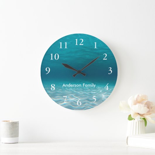 Elegantes, weißes Foto Große Wanduhr (Zuhause)