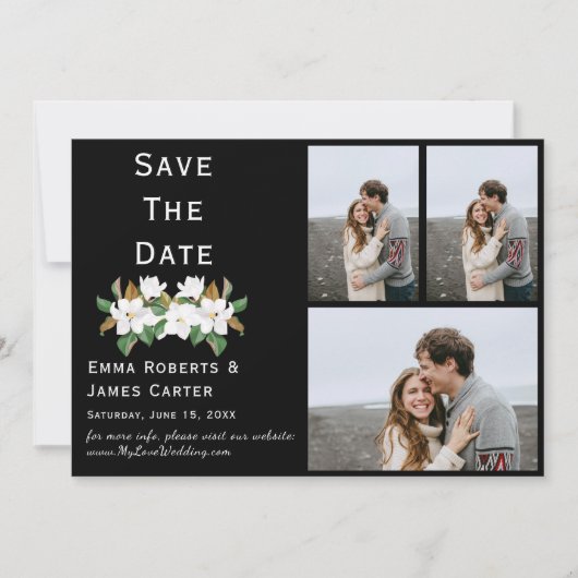 Elegantes Weißes Foto Save the Date (Vorderseite)