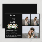 Elegantes Weißes Foto Save the Date (Vorne/Hinten)