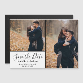 Elegantes Weißes Foto Save the Date Magneteinladung