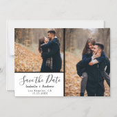Elegantes Weißes Foto Save the Date Magneteinladung (Vorderseite)