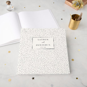 Elegantes weißes gepunktetes Konfetti Gästebuch