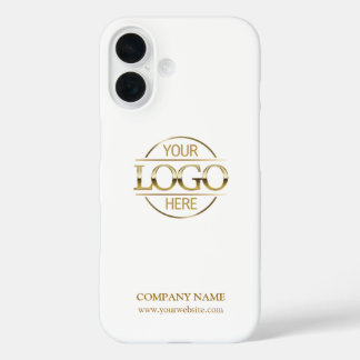 Elegantes weißes Geschäftslogo für Werbeunternehme iPhone 16 Hülle