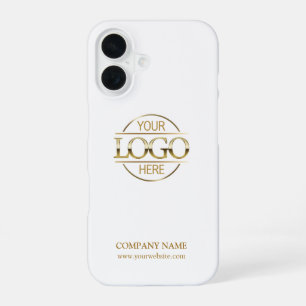 Elegantes weißes Geschäftslogo für Werbeunternehme iPhone 16 Hülle