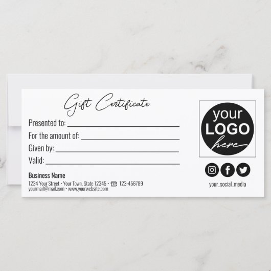 Elegantes weißes Geschenk für den goldenen Rundbog (Rückseite)