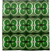 Elegantes weißes, gespiegeltes Spiralbild L-Größe Duschvorhang (Vorderseite)