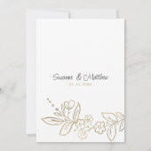 Elegantes, weißes Gold, einfache UAWG mit Blumen Einladung (Rückseite)