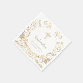 Elegantes Weißes-Gold-Kreuz Serviette (Ecke)