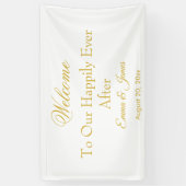 Elegantes weißes Gold nach Hochzeit glücklich Banner (Vertikal)