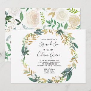 Elegantes weißes Gold schlürfen und sehen Einladung