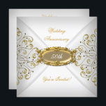 Elegantes weißes Gold zum 50. Hochzeitstag Einladung<br><div class="desc">Elegantes 50th Wedding Anniversary White Gold Event Party,  Geburtstag,  Feier Party Einladung. Passen Sie Ihre persönlichen Daten an.</div>