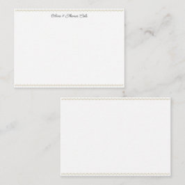 Elegantes, weißes, goldfarbenes Rahmen-Skript Mitteilungskarte