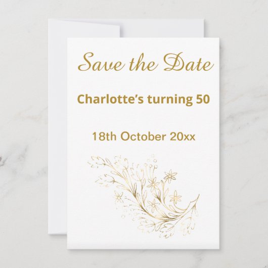 ELEGANTES WEISSES GOLDPINK-MARBLE SAVE THE DATE (Vorderseite)