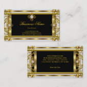 Elegantes weißes Goldschwarz Visitenkarte (Vorne/Hinten)