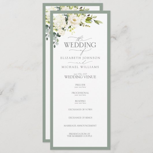 Elegantes weißes graues grünes Gewässer Programm (Vorne/Hinten)