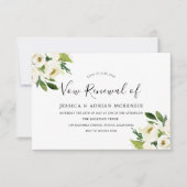 Elegantes weißes, grün blühendes Leaf Vow Renewal  RSVP Karte (Vorderseite)
