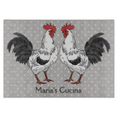 Elegantes weißes Hahn-Glasschneiden-Brett Schneidebrett (Vorderseite)