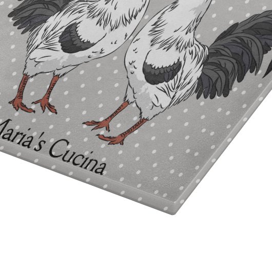 Elegantes weißes Hahn-Glasschneiden-Brett Schneidebrett (Ecke)