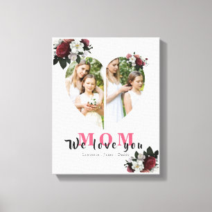 Elegantes Weißes Herz Gestaltetes Geschenk für den Leinwanddruck