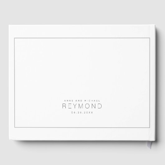 elegantes, weißes Hochzeitsbuch Gästebuch (Rückseite)