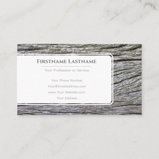 Elegantes weißes Holzkorn im minimalistischen Stil Visitenkarte (Rückseite)