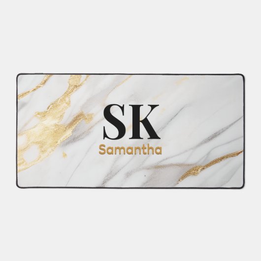 Elegantes weißes Imitat Glitzer Marmor Schreibtischunterlage (Vorderseite)