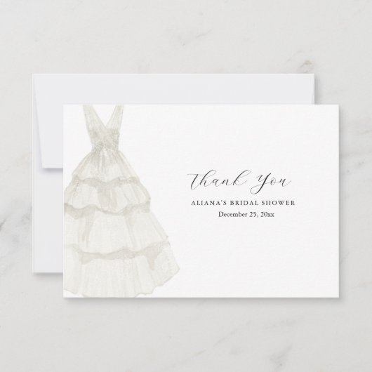 Elegantes weißes Kleid Danke (Vorderseite)