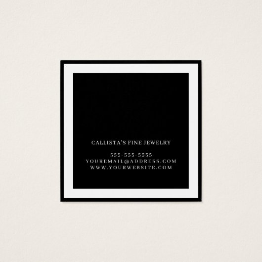 Elegantes, weißes, kursives Nekklace Display (Rückseite)