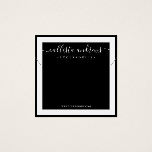 Elegantes, weißes, kursives Nekklace Display (Vorderseite)