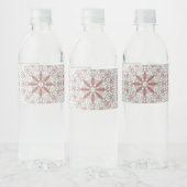 Elegantes weißes Lace Floral Water Flasche Etikett (Flaschen)