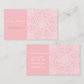 Elegantes weißes Mandala-Blumendesign Visitenkarte (Vorne/Hinten)