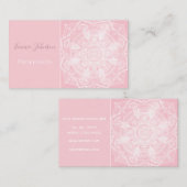 Elegantes weißes Mandala-rosa Nebula-Design Visitenkarte (Vorne/Hinten)