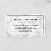 Elegantes weißes Marmor Moderne Drohnenfotografie Visitenkarte (Rückseite)