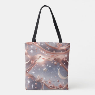 Elegantes Weißes Marmor Mondphasen Celestial Tasche