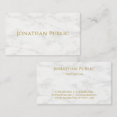 Elegantes, weißes Marmor-Template aus Gold Visitenkarte (Vorne/Hinten)