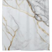 Elegantes weißes Marmorgold Kintsugi Adern Duschvorhang (Vorderseite)