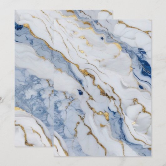 Elegantes, weißes Marmorgranitmuster Einladung (Vorne/Hinten)