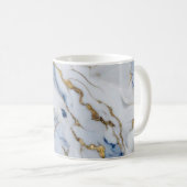 Elegantes, weißes Marmorgranitmuster Kaffeetasse (VorderseiteRechts)