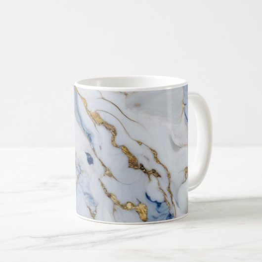 Elegantes, weißes Marmorgranitmuster Kaffeetasse (VorderseiteRechts)