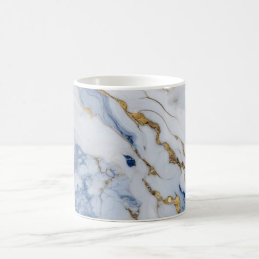 Elegantes, weißes Marmorgranitmuster Kaffeetasse (Mittel)