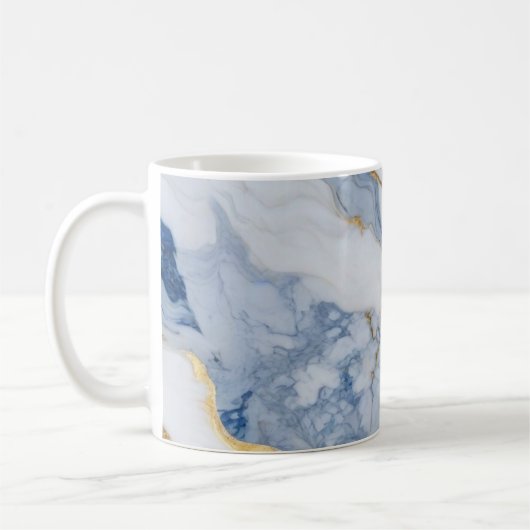 Elegantes, weißes Marmorgranitmuster Kaffeetasse (Links)