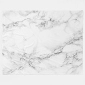 Elegantes weißes Marmormuster Fleecedecke (Vorderseite (Horizontal))