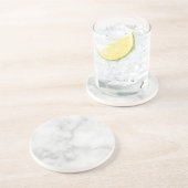 Elegantes, weißes Marmormuster Getränkeuntersetzer (Seite)