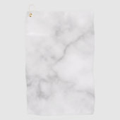 Elegantes, weißes Marmormuster Golfhandtuch (Vorderseite)