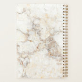 Elegantes weißes Marmormuster Hochzeitsplaner Planer (Rückseite)