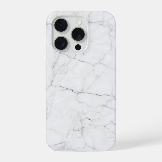 Elegantes weißes Marmormuster iPhone Hülle (Rückseite)