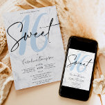 Elegantes weißes Marmorskript blaues Foto Sweet 16 Einladung<br><div class="desc">Sie suchen die perfekte und coolste Sweet 16 Geburtstagsfeier? Holen Sie sich diese trendige und schicke mädchenhafte hellblau 16 und eleganten weißen Marmor,  Drehbuch Foto Sweet 16 einladen,  fügen Sie Ihr Foto auf der Rückseite mit einem eleganten Signaturskript. Kontaktieren Sie mich,  wenn Sie die 16 ändern möchten.</div>