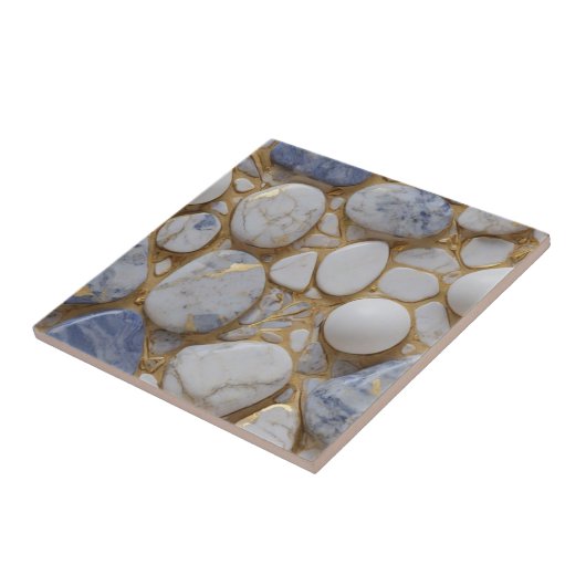 Elegantes, weißes Marmorsteinmuster Fliese (Seite)