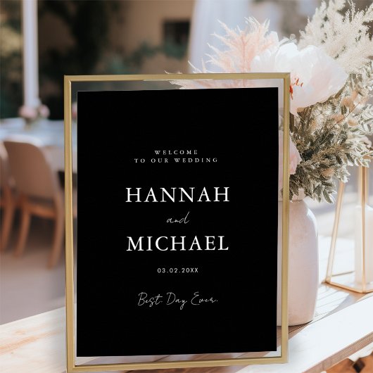 Elegantes, weißes, minimales Hochzeitstipendium Poster