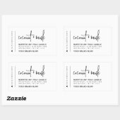 Elegantes weißes, minimalistisches Kerzenlabel Rechteckiger Aufkleber (Blatt)